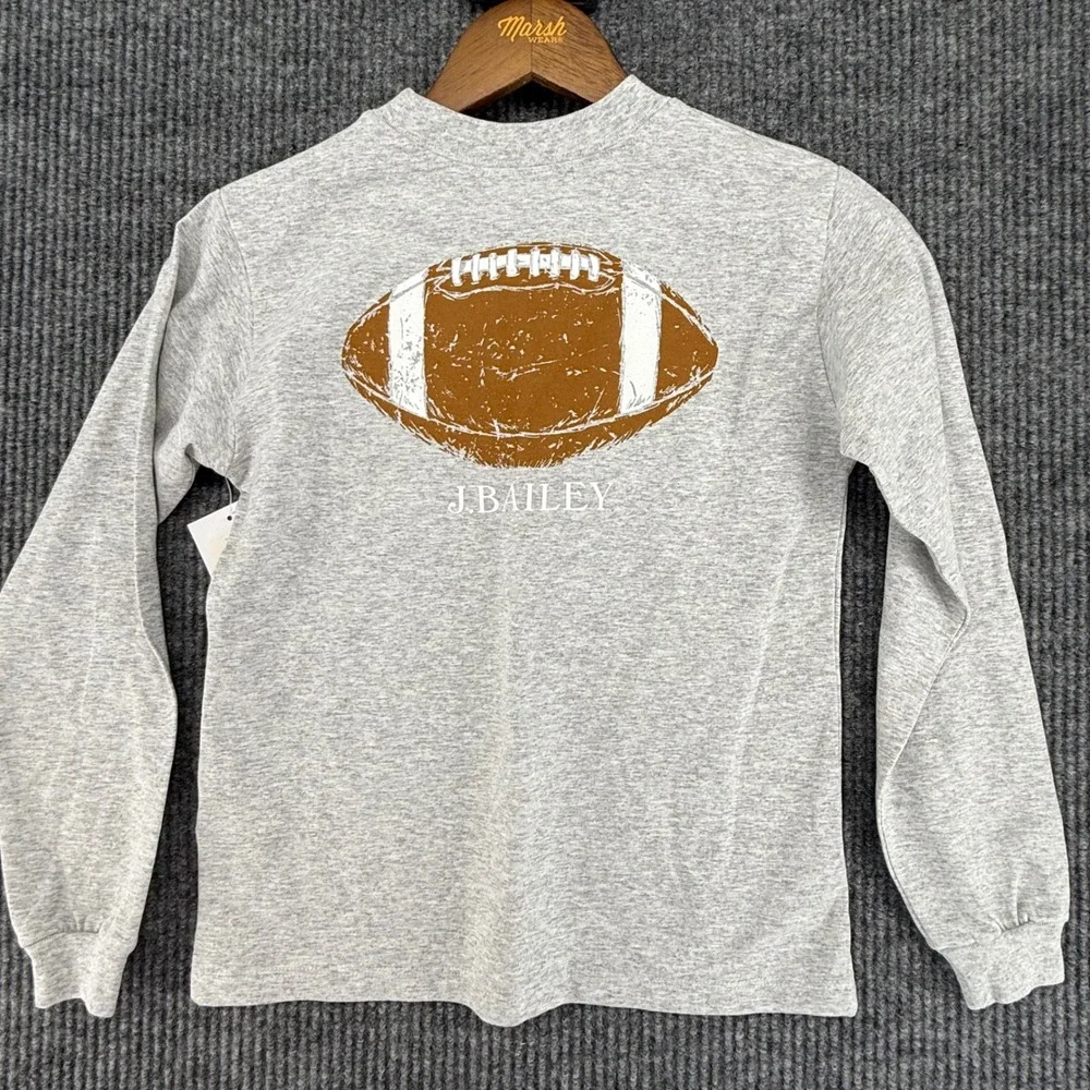 J. Bailey Long Sleeve T-Shirt Boys‎ Size 8 Gray NWT Football Graphic Tee